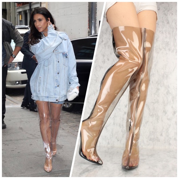 Liliana Shoes - Patent Glass Thigh High Boots